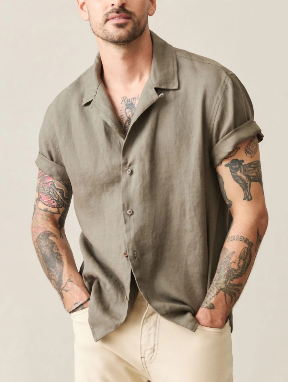 American Giant Men's XL 100% Linen Short Sleeve Shirt NWOT